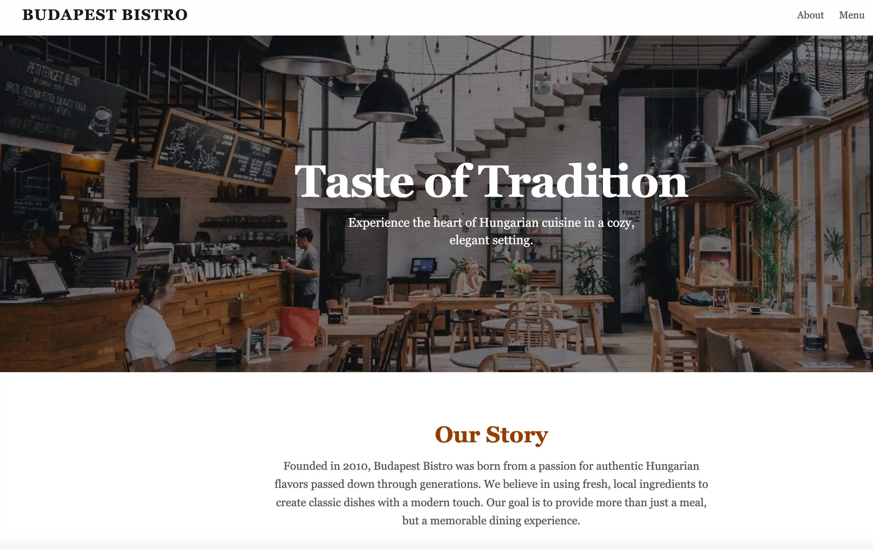 Bistro Landing Page